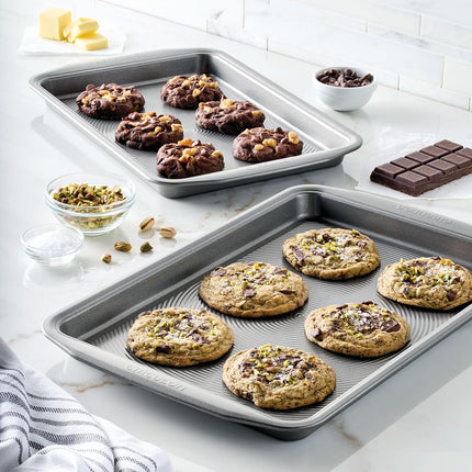 Circulon Nonstick Bakeware Set, Nonstick Cookie Sheet/Baking Sheet - 2 Piece, Gray
