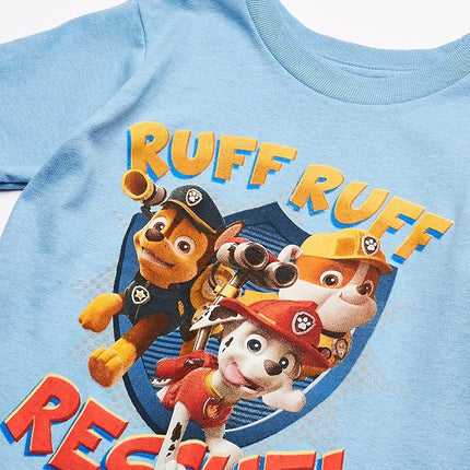 Nickelodeon Boys' Paw Patrol Pack of Three T-Shirts, Black/Royal/Light Blue, 4T