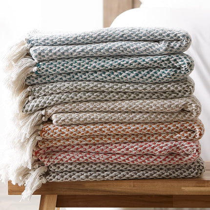 DII Woven Throw Collection 100% Cotton, Basketweave, 50x60, Artichoke Green
