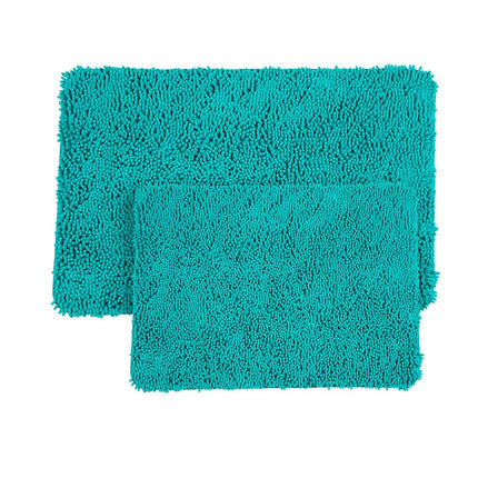 Bedford Home 2-Piece Memory Foam Shag Bath Mat- Seafoam