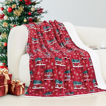 Elegant Comfort Flannel Fleece Sherpa Throw for Winter - Reversible Ultra Plush Throw for Winter Lightweight Soft Cozy Christmas Decorative Throw Perfect for Relaxing 50"x60", Pattern