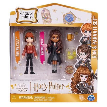 Wizarding World Harry Potter, Magical Minis Ron Weasley and Parvati Patil Figure Set with 2 Doll Accessories, Kids Toys for Ages 6 and up
