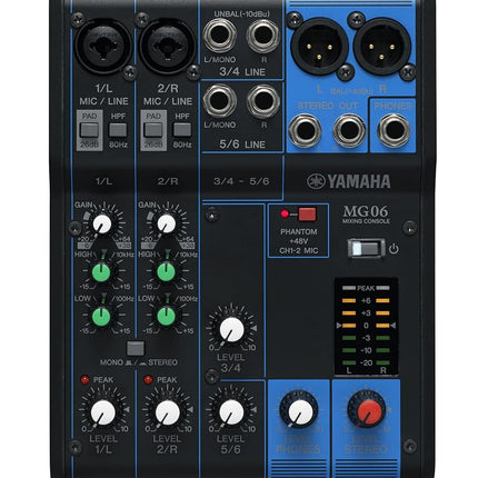 Yamaha MG06 6-Input Compact Stereo Mixer