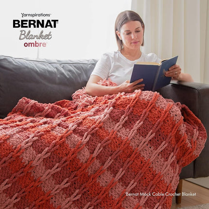 Bernat Blanket Ombre Eggplant Ombre Yarn - 2 Pack of 300g/10.5oz - Polyester - 6 Super Bulky - 220 Yards - Knitting, Crocheting & Crafts, Chunky Chenille Yarn