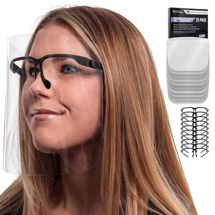 TCP Global Salon World Safety Face Shields with Bl