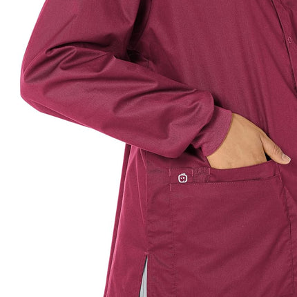 WonderWink Unisex-Adult's Snap Front Jacket, Wine, X-Small