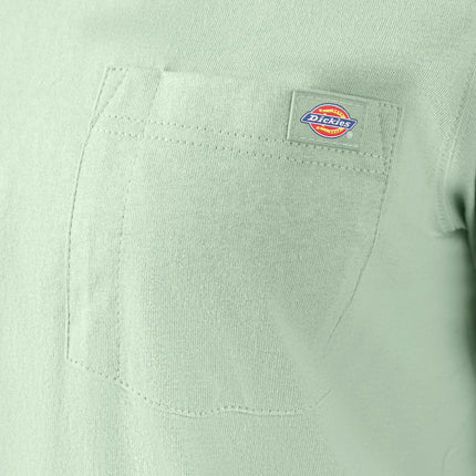 Camiseta de manga corta con bolsillo, gruesa, talla grande, para mujer Dickies, color verde iceberg, talla pequeña