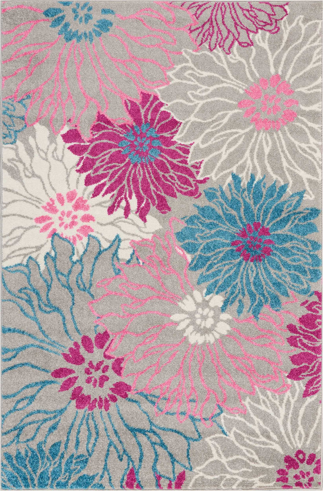 Nourison PSN17 Passion Area Rug, 3'9" x5'9, Grey