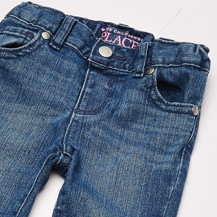 The Children's Place Jean super skinny pour bébés filles et petites filles, délavage bleu roi moyen simple, 6-9 mois