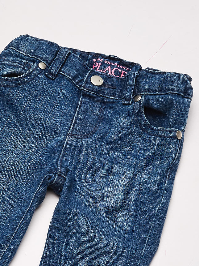 The Children's Place Jean super skinny pour bébés filles et petites filles, délavage bleu roi moyen simple, 6-9 mois