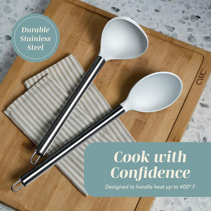 COOK WITH COLOR Silicone Cooking Utensils, Kitchen Utensil Set, Easy to Clean Silicone Kitchen Utensils, Cooking Utensils for Nonstick Cookware, Kitchen Gadgets Set, 10 Pieces, Teal