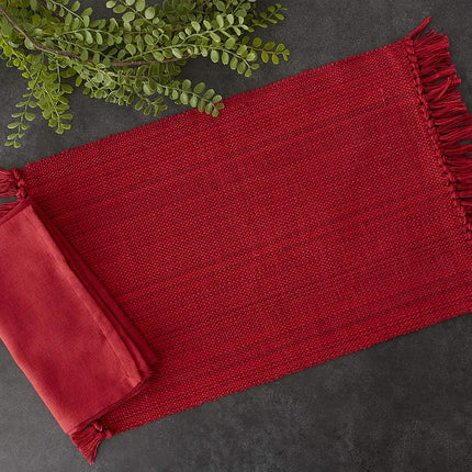 DII Tabletop Collection, Cotton, Tango Red, Placemat Set, 13x19