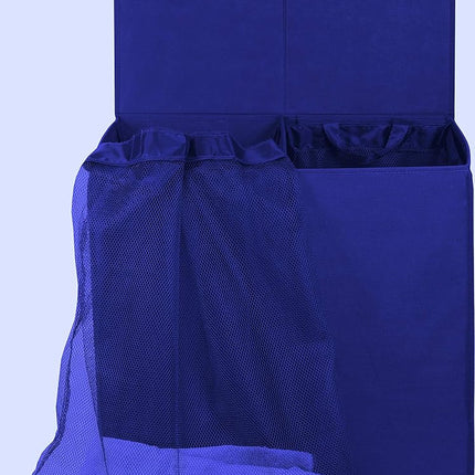 Simplehouseware Double Laundry Hamper with Lid and Removable Laundry Bags, Dark Blue