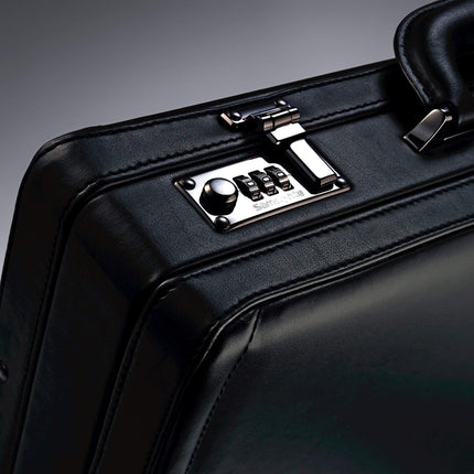 Samsonite Bonded Leather Attache 15.6, Negra, 18", Atache de cuero regenerado