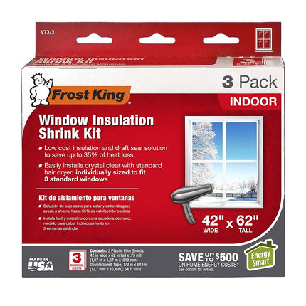 Frost King V73/3H Shrink Window Kit, Indoor, 42 x 