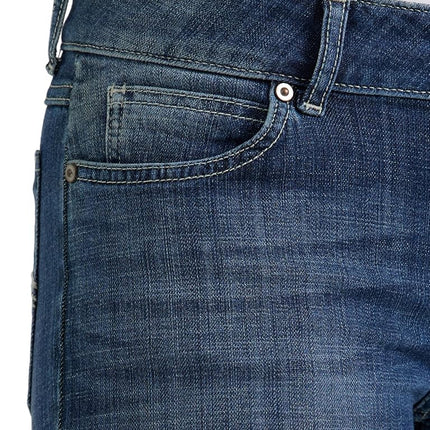 Wrangler Women's Western Mid Rise Stretch Straight Leg Jean, Dark Indigo, 11