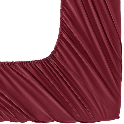 Elegant Comfort Luxurious Wrinkle Resistant 1500 Thread Count Egyptian Quality 1-Piece Fitted Sheet All Around Elastic -Deep Pocket- Ultra Soft Bottom Fitted Sheet, Twin/Twin XL, Burgundy