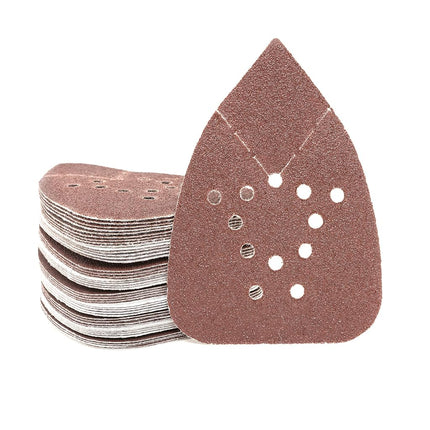 NEIKO 11272A 50pc Hook & Loop Sandpaper Assortment for Mouse Sander - 60, 80, 120, 150, 220 Grit Sanding Pads, Triangle Pads
