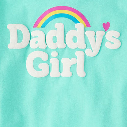The Children's Place Camisetas gráficas de manga corta de unicornios, mariposas y tendencias para bebés y niñas, paquete de 3, Mom/Daddys Girl/Brother, 18-24 meses