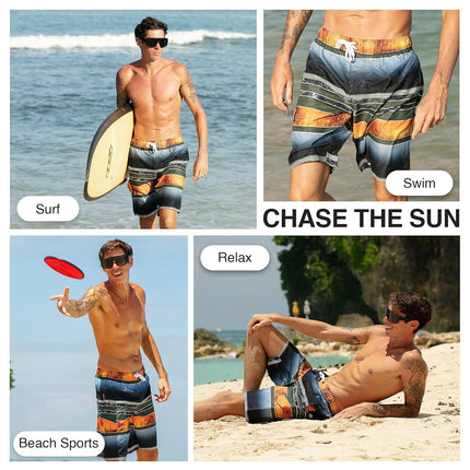 Kanu Surf Men's Barracuda Swim Trunks, 9-inch Inseam (Regular & Extended Sizes), Mileage Navy/Orange, 2X