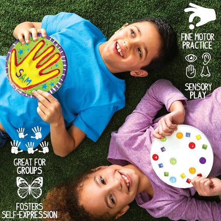 Made By Me Mix & Mold Stepping Stones, Make 4 DIY Personalized 7-Inch Ceramic Stepping Stones, Includes 3D Mold, Ceramic Paints, Ceramic Tiles, & Assorted Gems, Paint Your Own Stepping Stones