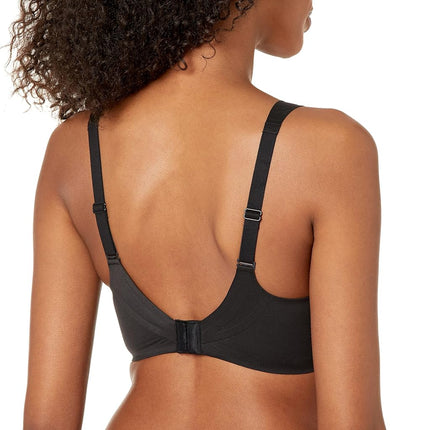 Bali Women's Comfort Revolution Wirefree Bra, Soft Touch Ultimate Wireless Support Bra, Black, M