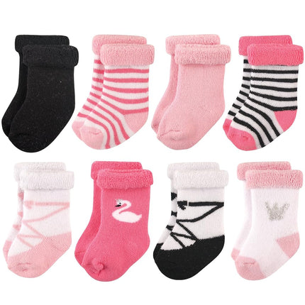 Hudson Baby Calcetines de Felpa y Algodón para Recién Nacido Unisex, Cisne, 12-24 Meses