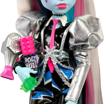 Mattel Monster High Doll, Amped Up Frankie Stein Rockstar with Instrument and Performance-Themed Accessories Like Headphones
