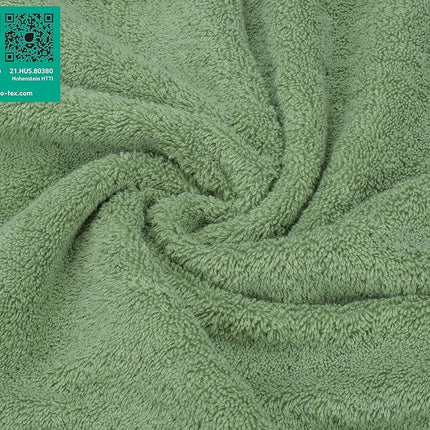 American Soft Linen Luxury Washcloths for Bathroom, 600 GSM 100% Cotton 4 Piece Turkish Wash Cloth Set, 13x13 in Soft Rags for Body and Face, Sage Green Washcloths