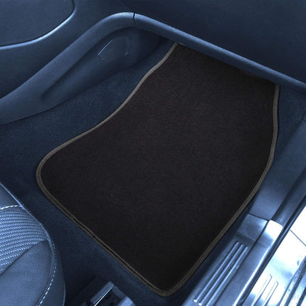 FH Group F14503 BLACK Color-Trimmed Liners Non-Slip Car Floor Mats with Rubber Heel Pad – Full Set