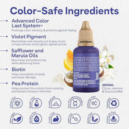 Colorproof Toning Drops 1 Fl. Oz. Toner for Blonde Hair w/Citrus, Jasmine & Coconut Milk Scent, Highly-Pigmented, Instant Hair Toner