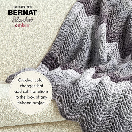 Bernat Blanket Ombre Shaded Blue Ombre Yarn - 2 Pack of 300g/10.5oz - Polyester - 6 Super Bulky - 220 Yards - Knitting, Crocheting & Crafts, Chunky Chenille Yarn