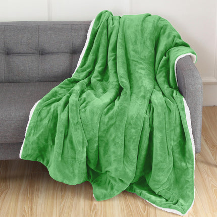 Manta de lujo ultra afelpada Elegant Comfort, con tacto de terciopelo, suave, cálida y acogedora | Manta reversible con reverso de micromink sherpa para cama y sofá, color verde esmeralda liso