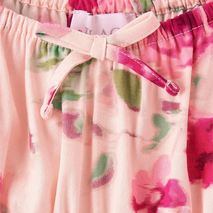 Robes d'été smockées à manches courtes The Children's Place pour filles, Rose cristal fleuri, Très grande taille