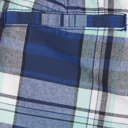 The Children's Place Baby and Toddler Boys Printed Chino Shorts, Blue Plaid, 12-18 Months