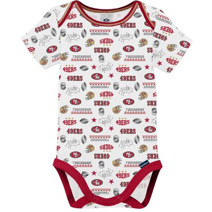 NFL Gerber Unisex Baby Standard 3 Pack Short Sleeve Onesie Bodysuit, Team Color, 6-12 Months