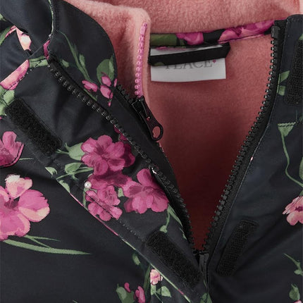 The Children's Place Blouson d'hiver lourd 3 en 1 pour fille, extérieur coupe-vent et résistant à l'eau, intérieur en polaire, motif floral noir, XX-Large