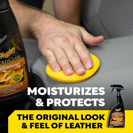 Meguiar's Gold Class Leather Conditioner, 473 ml | Nourishes and Protects Car Leather | Restores Softness and Flexibility | Prevents Cracking and Fading