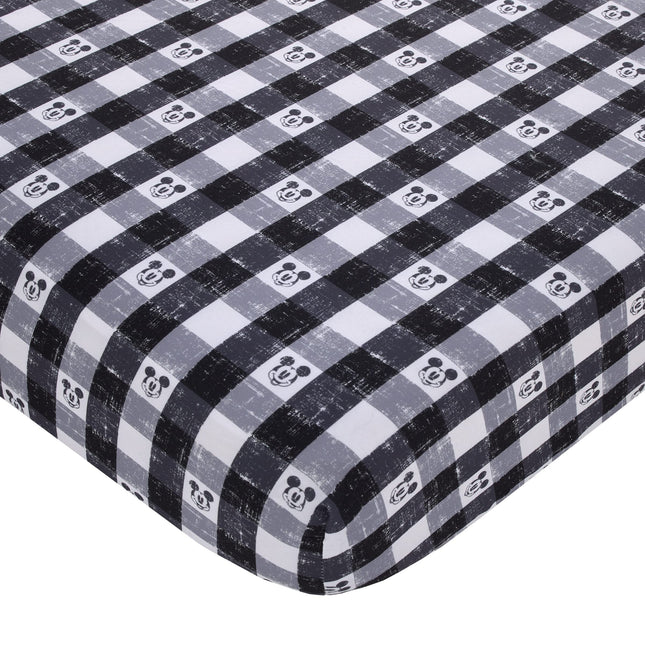 Disney Mickey Mouse - Black, White and Gray Plaid 