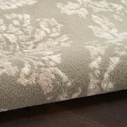 Nourison Jubilant Damask Olive 2' x 4' Area Rug, Easy Cleaning, Non Shedding, Bed Room, Living Room, Dining Room, Kitchen (2x4)
