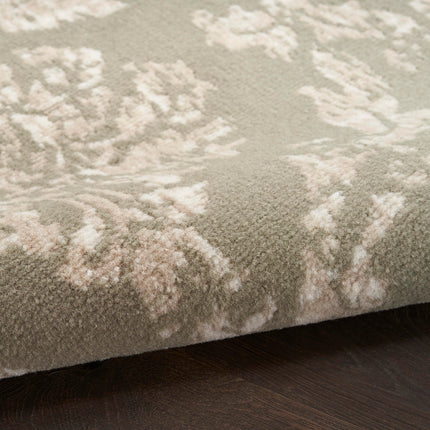Nourison Jubilant Damask Olive 2' x 4' Area Rug, Easy Cleaning, Non Shedding, Bed Room, Living Room, Dining Room, Kitchen (2x4)