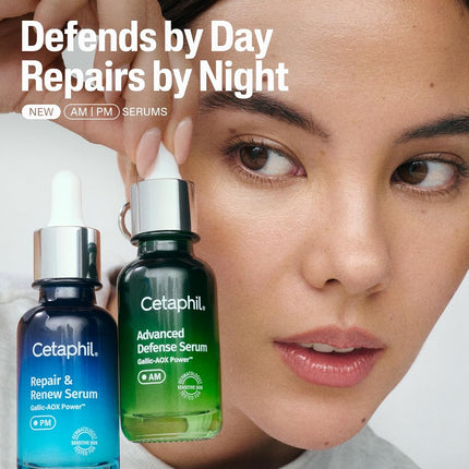 CETAPHIL Repair & Renew Night Serum for Stressed Sensitive Skin with Gallic Acid & Vitamin E, PM Face Serum, Repairs Skin Barrier Overnight, Dermatologist Recommended, 1 fl oz Dropper Bottle