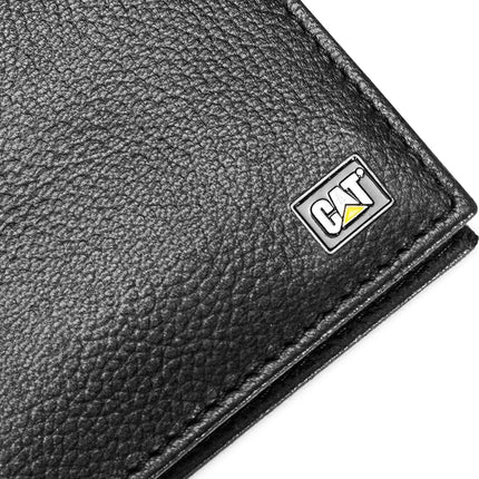 Portefeuille bifold en cuir pour homme Caterpillar avec fenêtre d'identité, étui en cuir pour homme, marron clair, taille unique, marron clair, taille unique, portefeuille bifold en cuir avec fenêtre d'identité