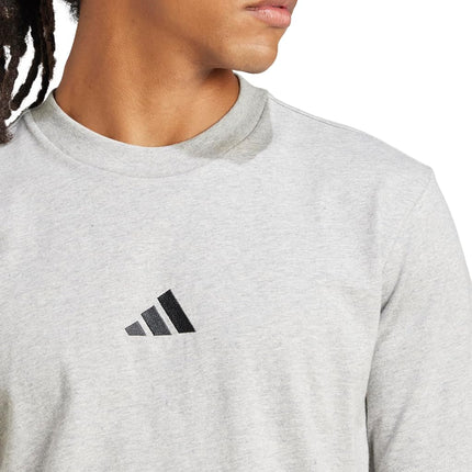 adidas Men's Essentials Small Logo Sportswear T-Shirt, Medium Grey Heather/Black, XX-S
