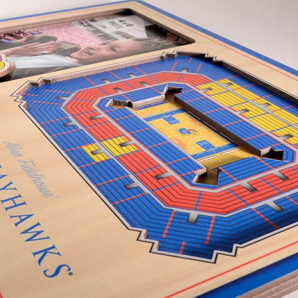 YouTheFan NCAA Kansas Jayhawks Marco de fotos 3D StadiumView - Allen Fieldhouse, 12" x 8"