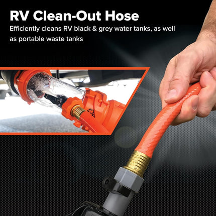 Camco 22990 RhinoFlex 25' Clean-Out Water Hose for Grey/Black Water Tanks (5/8" ID)