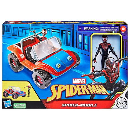 Spider-Man Hasbro Marvel Spider-Mobile 15-cm-scale Vehicle and Miles Morales Action Figure, Marvel Toys for Children Aged 4 and Up