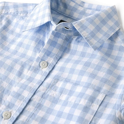 Chemise à manches longues boutonnée en popeline pour garçons The Children's Place, motif vichy "Whirlwhind", petite taille