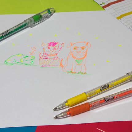 Pentel Solar Pop Neon Gel Pen, (0.6mm) Medium Line, Violet Ink - K96-V