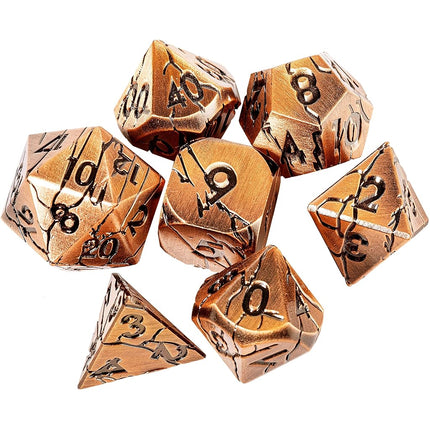 DND Metal Dice - Archaic Ruins Cracked Metal Dice 